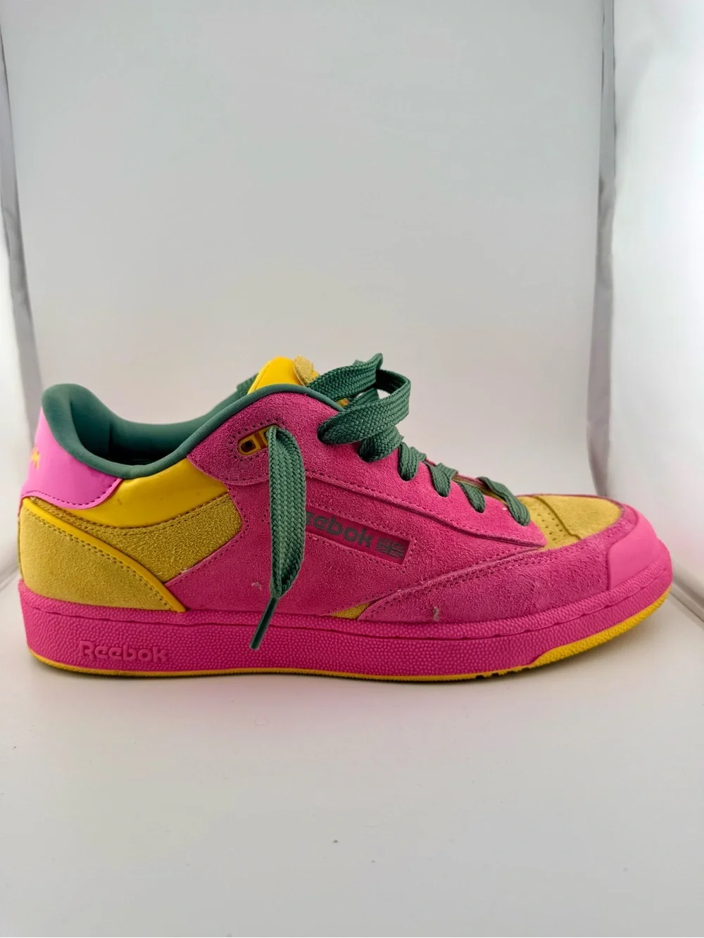 Reebok Classic Men's Pink & Yellow Low-Top Sneakers